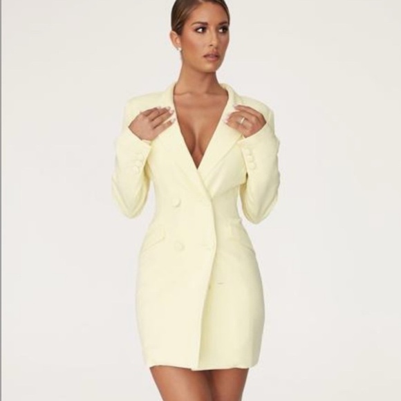 Meshki Jackets & Blazers - Meshki Elegant Yellow Blazer Dress